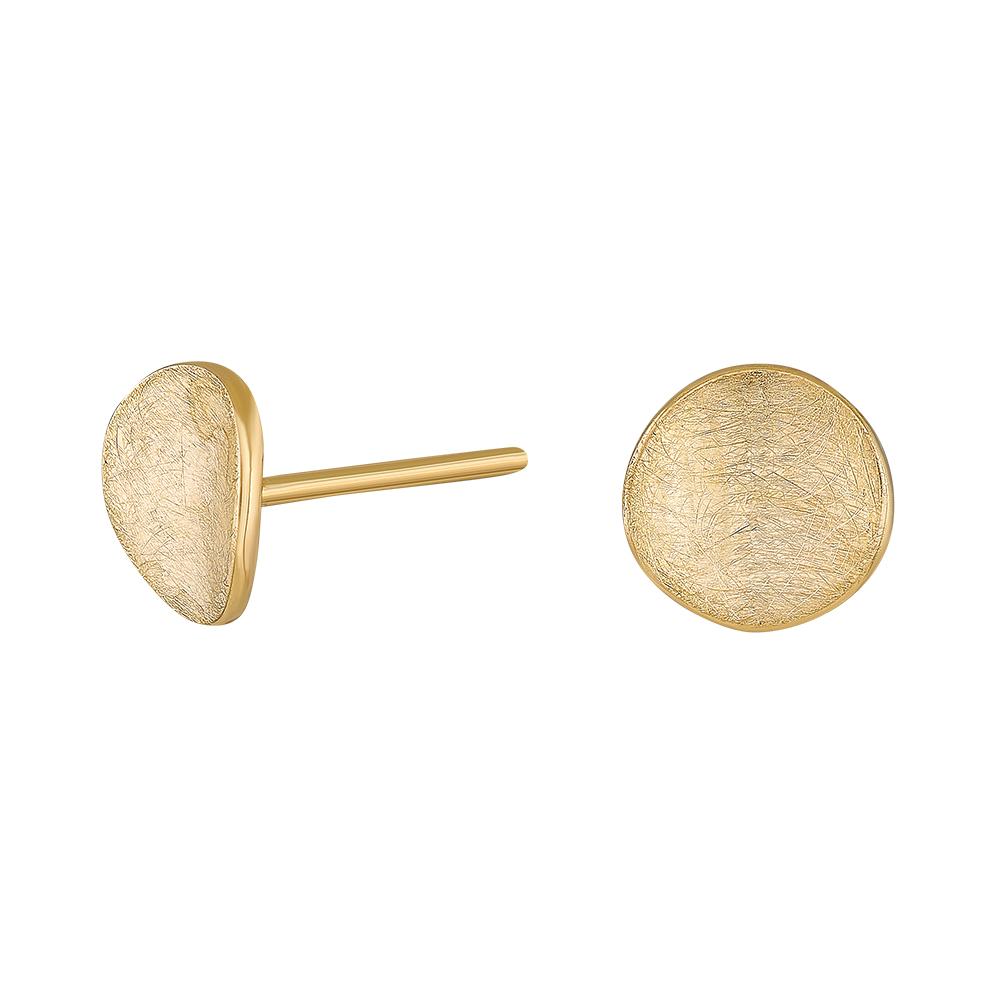 8kt. guldørestikker mat buet plade 8mm