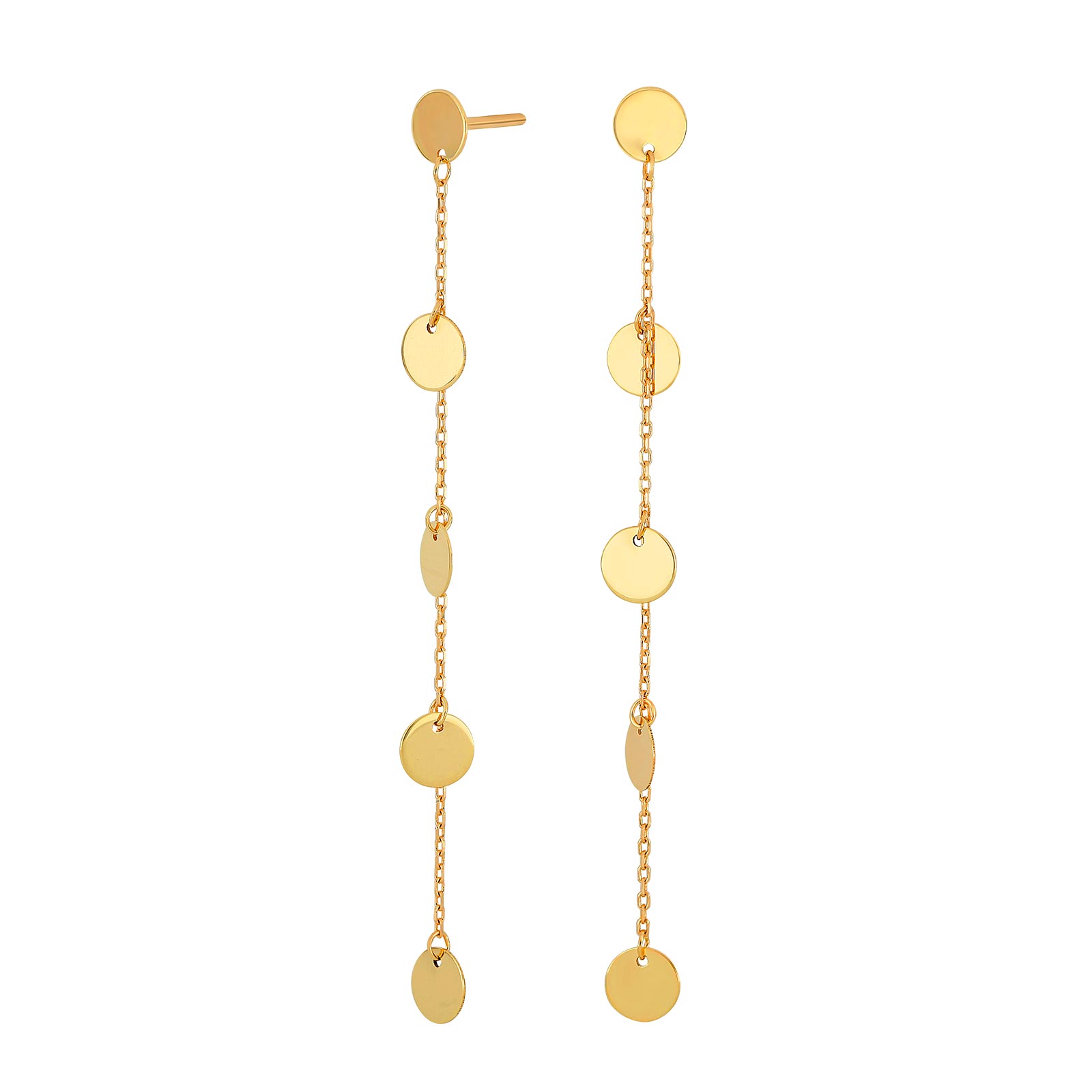 8kt. guldørehænger kæde m/plader