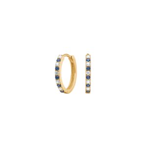 8kt. guldcreoler m/synt. safir og cz