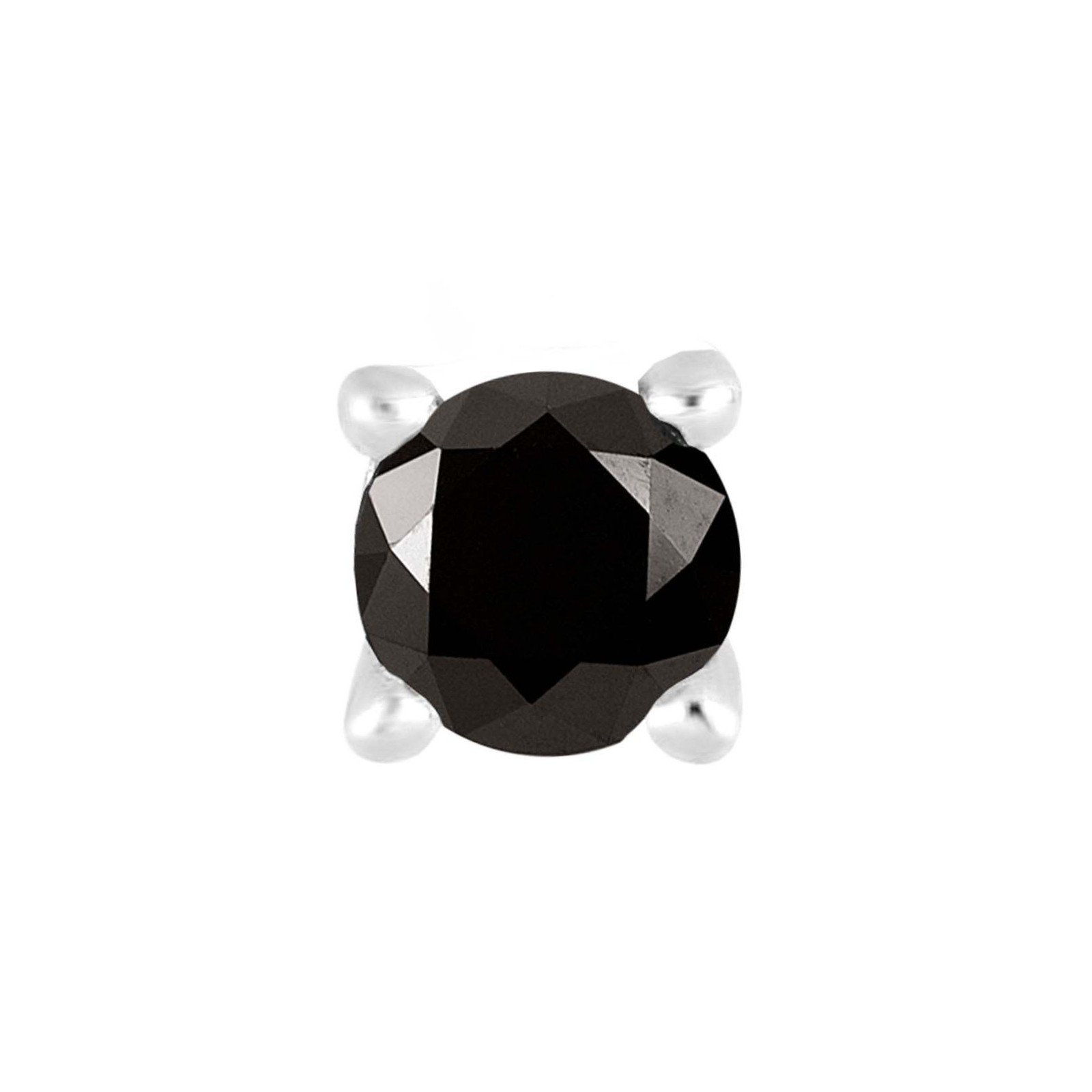 SON stål ørestik 3mm sort cz 1 stk.