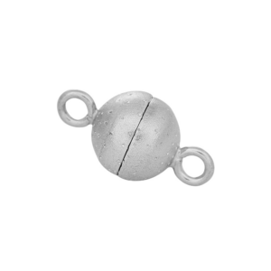 Rhod. Sølv magnet perlelås 8mm m. dia cut