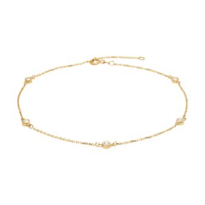 8kt. guldankelkæde m/cz