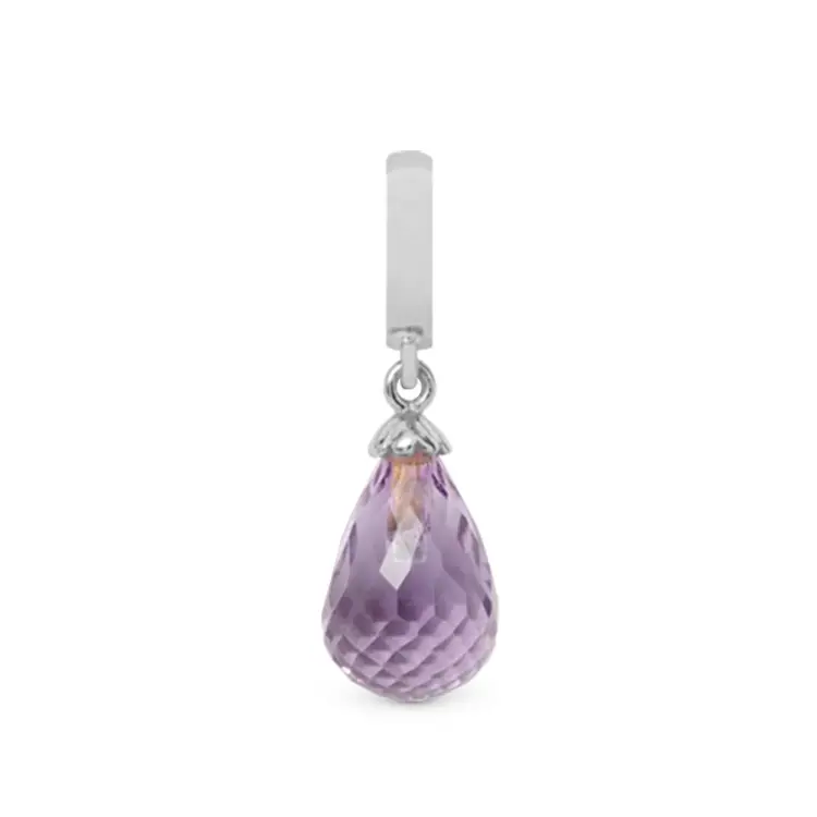 Christina Amethyst purple drop Hænger Charm 6 mm