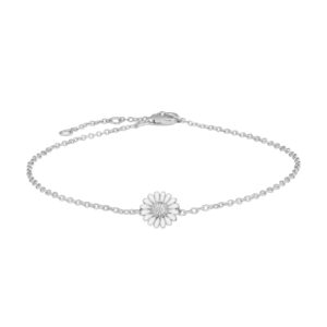Rhod. sølvarmbånd Marguerit 10mm