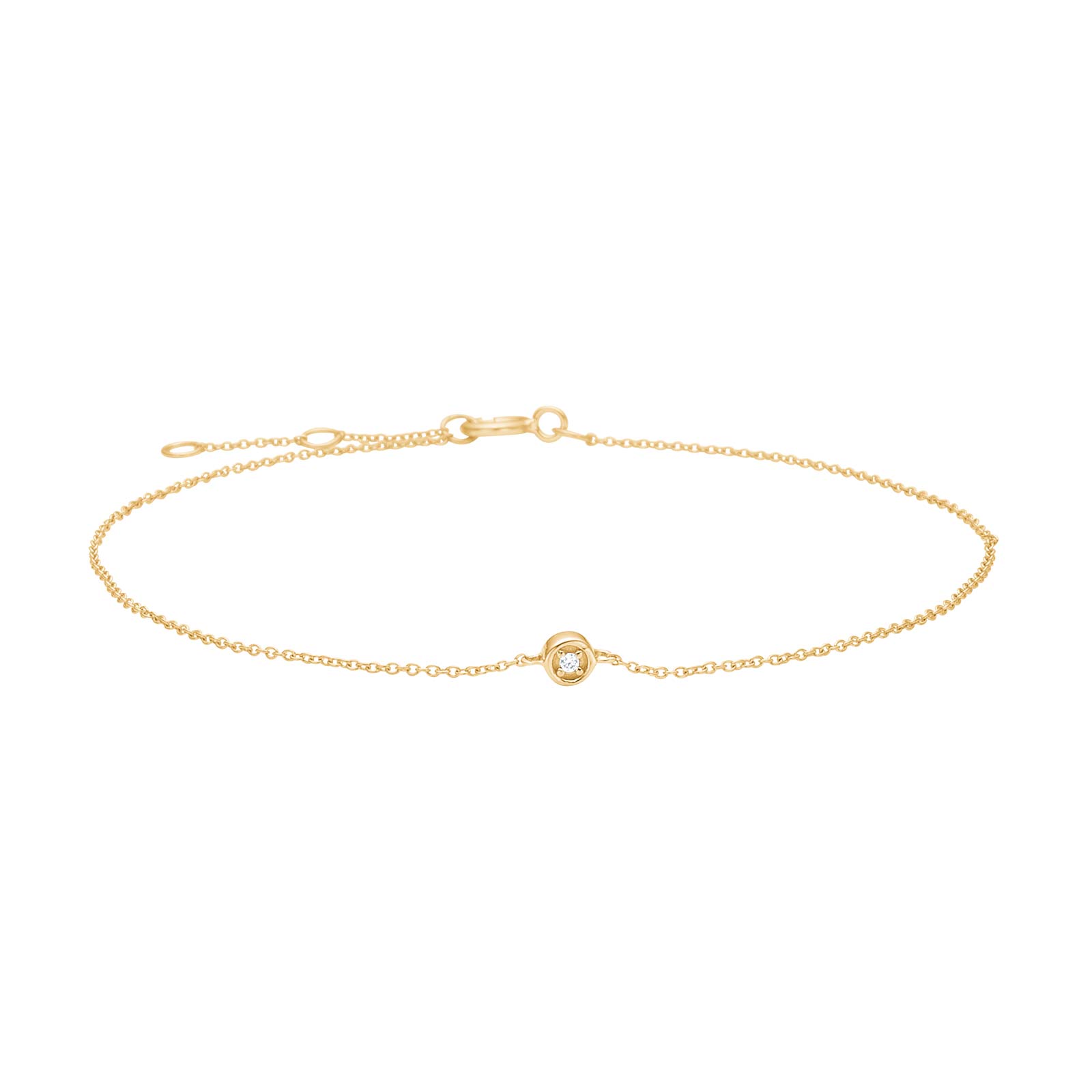 14kt. guldarmbånd m. 0,005ct W/SI