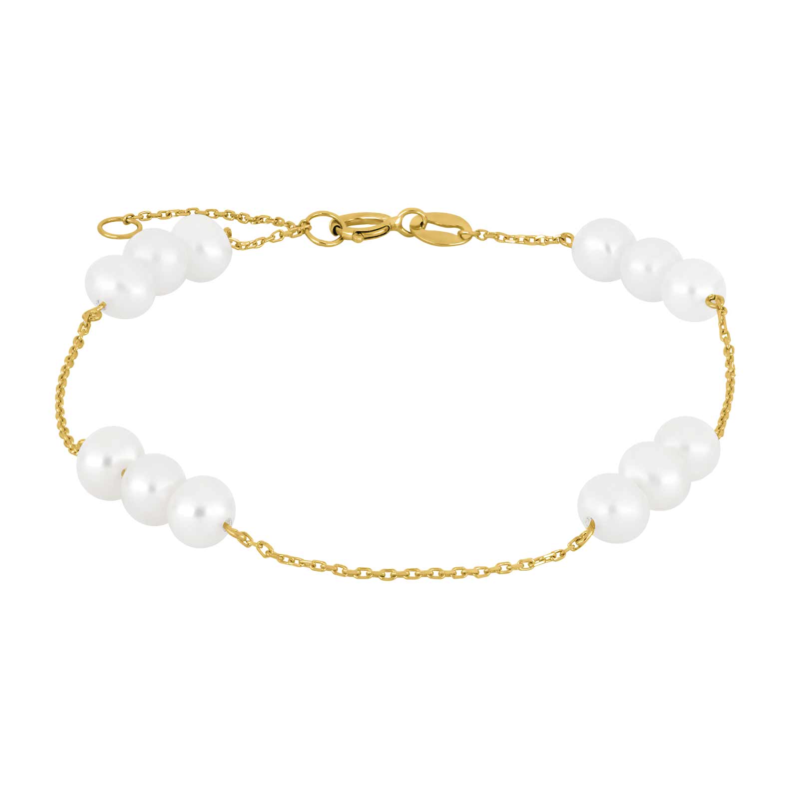 9kt. Guld armbånd m/ fvk. perler