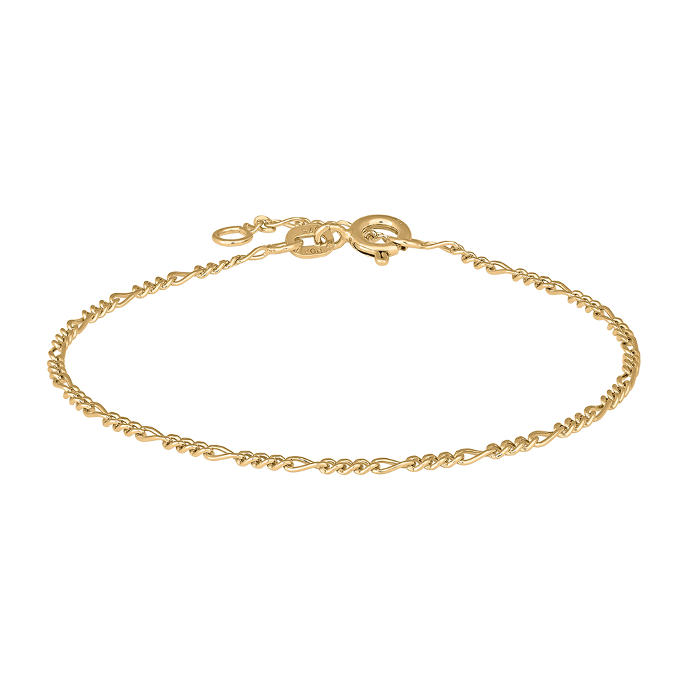 9kt. guldarmbånd figaro 45 tråd