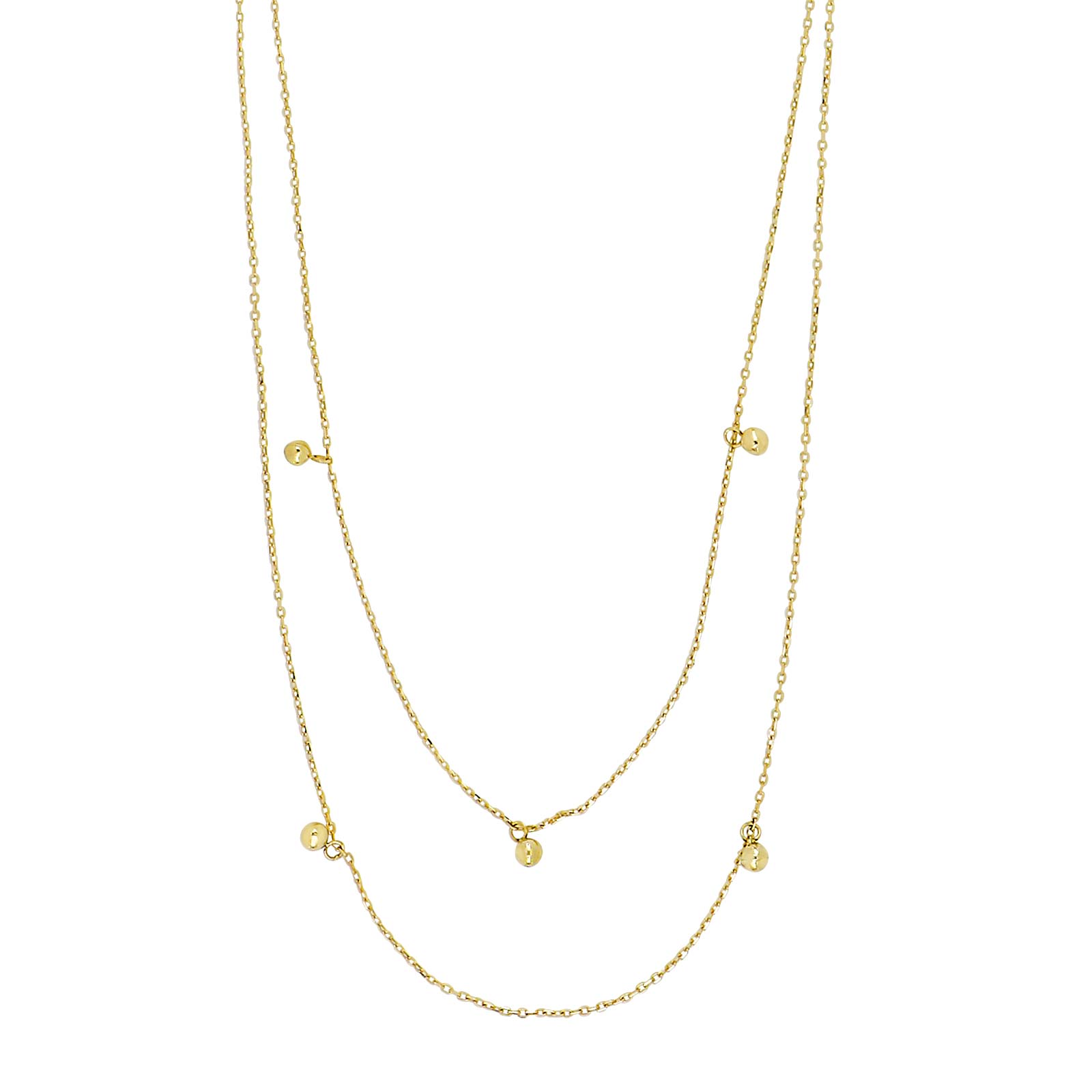 8kt. guldhalskæde m/kugle - 2 længder