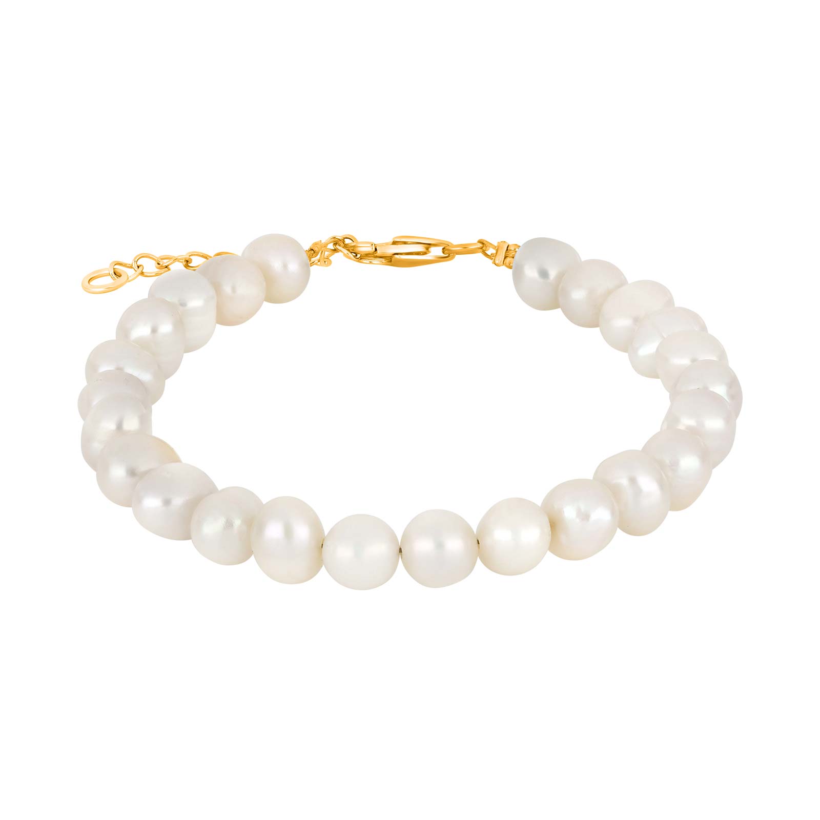 Ferskvandsperlearmbånd m/rhod. forg. lås 6 mm