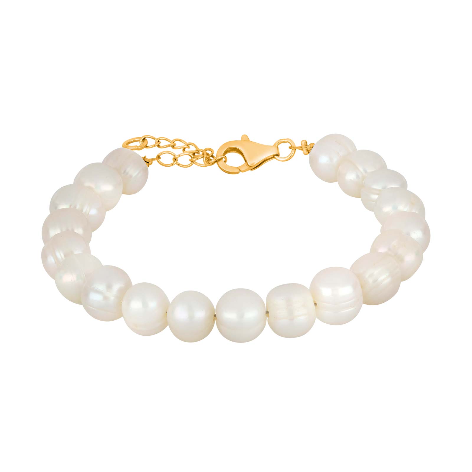 Ferskvandsperlearmbånd m/rhod. forg. lås 8 mm