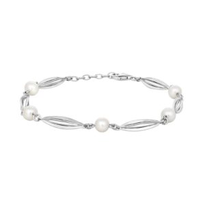 SIERSBØL Rhod. sølv bur&perle(FVP)armbånd 17,7+2