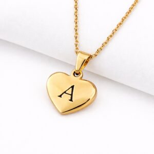 Lunea halskæde hjerte A vandfast forgyldt stål 163054